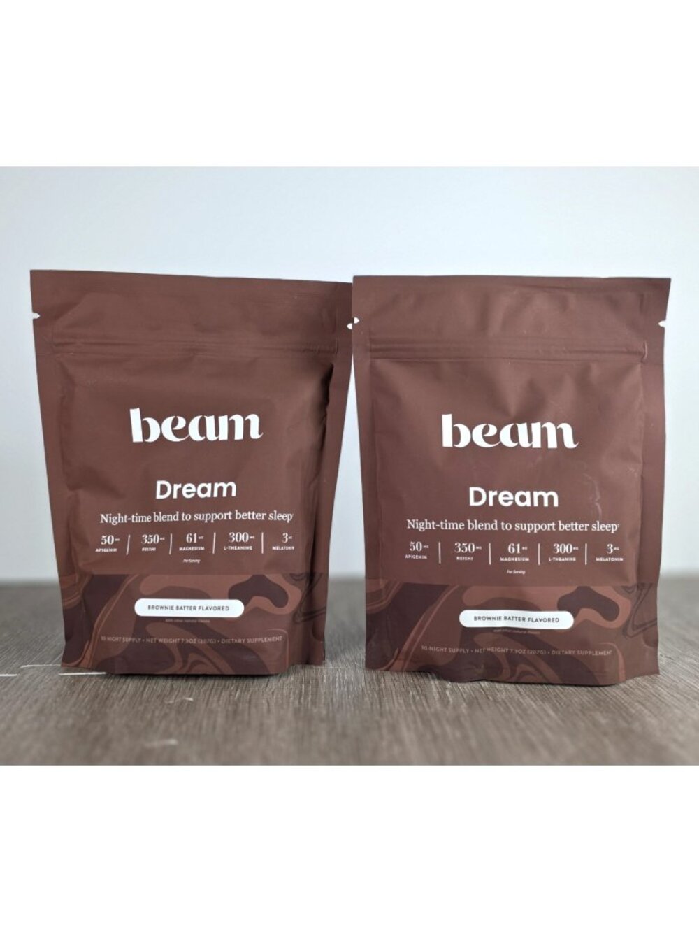 2 - Beam Dream Sleep Powder Supplement Brownie Batter 7.3 oz ~ Exp 2027